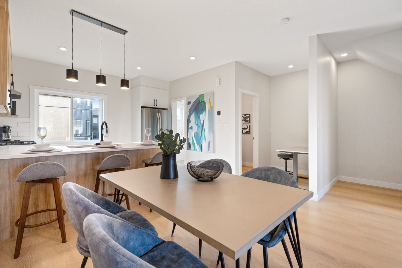 Dining area beside the kitchen in a Cherry Hills townhome